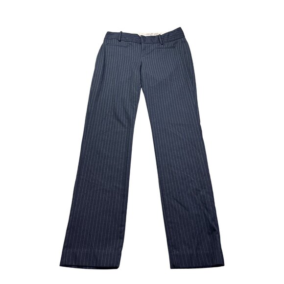 Calvin Klein Womens Navy Blue Pinstripe Dress Pants Size 2 Straight Leg - Picture 1 of 5